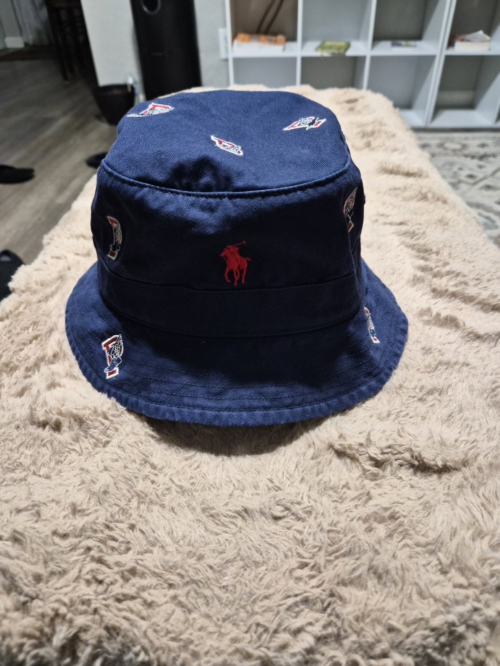 Ralph Lauren Polo Navy Bucket Hat with Red Pony
